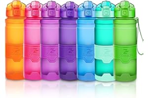 ZOUNICH Botella Agua Deporte Botellas Agua Niños sin BPA, Reutilizable Tritan Plástico Ecologica con Filtro, 400ml/500ml700ml/1l, Cantimploras para Gimnasio, Bicicleta, Colegio, Oficina, Viajes