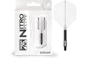 RED DRAGON Darts – Nitro Flite Système intégré de vol et d'arbre – No.2 Forme et design - Disponible en Court, intermédiaire et moyen - Variété de couleurs - Accessoires de fléchettes professionnelles