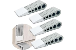 Bonilife Door Stops, Rubber Door Stops 4 Packs, Non-Slip Door Wedge with Holder, Grey Door Stopper Well on Tiles, Marble, Wood and Laminate Floor, Door Wedge for Bathroom, Children's Room Door