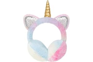 BTHRORO Unicorno Invernale Paraorecchie Donna Bambina Peluche Paraorecchie Carino Scaldasigari Scaldaorecchie Termiche Protezione dal Vento Freddo Accessori Esterno di Inverno per Donne Ragazze