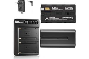 2X NP F970 Pixel Kamera-Akku Ladeset 8400mAh für NP F970, F750, F770, F960, F550, F530, F330, F570, CCD-SC55, TR516, TR716, TR818, TR910, TR917 usw. für Blitzgeräte Videoleuchten Fieldmonitore
