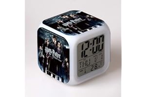 SXWY Réveil numérique Les Enfants Dessin animé Réveil Chevet Veilleuse La Musique Réveillez-Vous Muet Bureau Cadeaux pour Enfants Garçon La Fille Les Adolescents Lumières colorées Chargement USB (02)