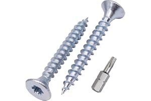 SKIR'CO (500 st) Förzinkat stål träskruvar 5,0 x 40 mm, torxhuvud, försänkt huvud, spånskiveskruvar, helgängade