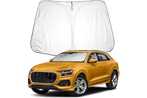 BIXUAN Q8 2024 Sonnenschutz kompatibel mit Audi Q8 S RS 2019 2020 2021 2022 2023 2024 Windschutzscheibe für das Auto Frontscheibenabdeckung Windschutz für Frontscheibe Blockiert UV Abdeckung Faltbar