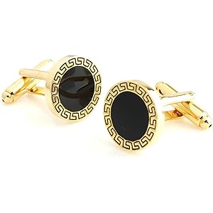 Peluche Black Enamel Cufflinks for Men