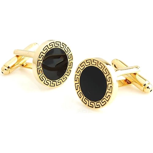 Peluche Black Enamel Cufflinks for Men