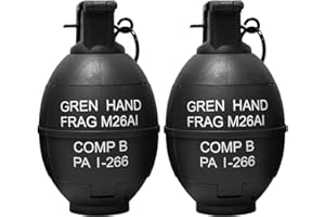 Gunyoo Granate Spielzeug 2pcs Kunststoff Handgranaten Spielzeug für Outdoor CS Spiel Cosplay Requisiten Geschenk 14+ (M26A1-Schwarz)