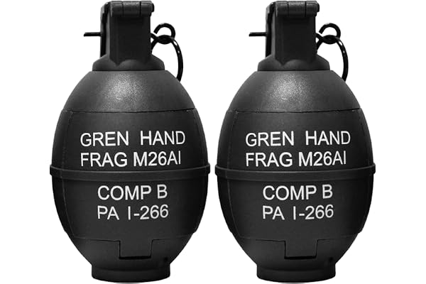 Gunyoo CS Grenade Jouets Tactiques Grenades À Main en Plastique Airsoft Rival Jeu De Bataille Recharge Jouet pour Extérieur CS Jeu Cosplay Accessoires Cadeau 14+ (M26A1-Black)