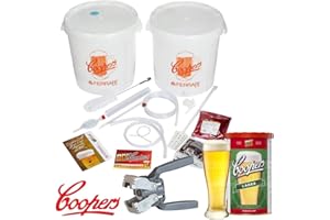 Coopers Luxury Beer Fermentation KIT with adhesive stripe thermometer// Coopers Lager luxury beer set with malt