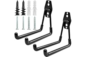 WSAMJIN 2 Stück Garage Stahl Wandhaken Schwerlast, Wandhalterung Garage Lagerung Haken, Garage Storage Utility Doppelhaken für Fahrrädern, Skateboard, Leitern