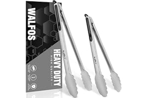 Walfos Grillzange Küchenzange Edelstahl Kochzange Hitzebeständige Küche Grillzange 30.5cm und 23cm, ideal zum Grillen und Kochen