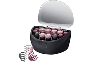 Remington Set de Rulos Ionic Rollers, Rulos Calientes, Iones para Cabello Sin Encrespamiento, 20 Rulos para el Pelo: 4 de 20 mm, 10 de 23 mm y 6 de 27 mm, 20 Pinzas, Indicador Encendido, H5600