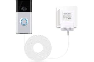 PANTHEM Doorbell Transformer with 8M (315inch) Long Cable, Supply Power Adapter Transformer Cable for Video Doorbell (White)
