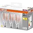 Osram Led Base Classic A100, Lampade Led A Filamento Chiaro In Vetro Per Base E27, Forma Di Lampadina, Bianco Caldo 2700K, ‎6