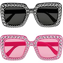 Boland Occhiali Da Festa Bling-Bling Con Strass - Rosa, Divertenti Per Carnevale E Halloween Donna