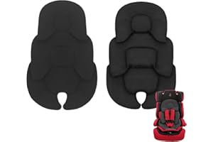 CHINGCOO Universelle Babyschale Sitzauflage & Kopfstütze - Wendbare Matte Sitzverkleinerer für Babyschale, Kinderwagen, Hochstuhl, Autositz - Atmungsaktive Sitzverkleinerer Einlage für Neugeborene (Schwarz)
