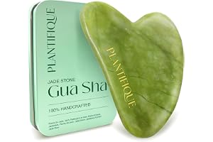 PLANTIFIQUE Gua Sha-Verktyg i Jade för Ansiktsmassage | Gua Sha för Ansikte och Käklinje – för Ansiktskontur, Svullnad och Spänningar