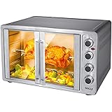 Bakaji Forno Fornetto Elettrico Ventilato 55 Lt Potenza 2200W con Doppia Porta Luce Interna 4 Selezioni di Cottura Temperatur