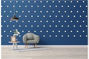 StickerDeen | Polka Dot Circles Round Shape Style Decoration Removable Wall Art Vinyl Decal Stickers | (Pack of 112) (White)