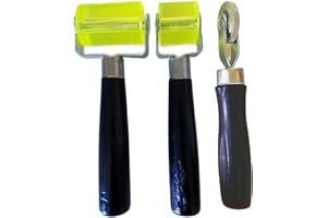 Amazleer 3 Stück Andrückrollen, Silikon Andruckwerkzeug, Auto Tapetenroller für Schallschutz, Hand Andruckrolle für Kantenumleimer und Reifenreparatur, Andrückwalze für Bodenbeläge (3)