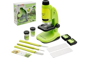 ZHONGREN Microscope for Kids Science Kit with Slides Specimens & LED Lighted Experiments Educational Toys STEM Project for Kids Ages 8+