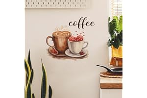 HGDESIGN® Tatuaż ścienny naklejka ścienna kawa czas But First Coffee Sowa Cappuccino Naklejka ścienna Dekoracja ścienna do kuchni jadalni (D)