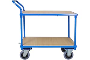 ADB BETRIEBSEINRICHTUNGEN GMBH ADB Transportwagen Etagenwagen Rollwagen Materialwagen mit 2 Etagen Tischwagen Kommisionierwagen Vollgummireifen, Traglast 400kg