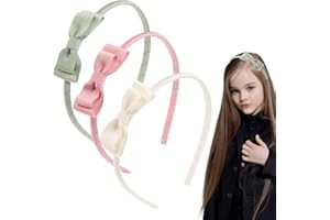 BOPRKTM 3 Stück Haarreifen Mädchen Seide Haarbänder und Stirnbänder Glitzer Alice Bänder mit Herz und Stern für Kinder