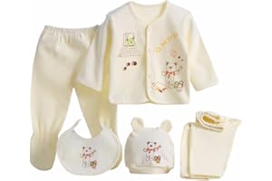 GAJAOUS Ensembles de vêtements en coton pour bébés garçons et filles nouveau-nés de 0 à 3 mois, comprenant des hauts, un chapeau, un pantalon et une tenue assortie