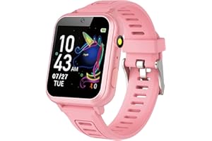 FULLOVE Cadeau Fille 5 6 7 8 9 Ans Enfant Montre Connectée Fille: Cadeaux Jouets pour Filles 5-12 Ans Jeux Enfants 6 7 8 Ans Fille Montre Intelligente Smartwatch Enfant Fille Idée Cadeau Anniversaire 7 Ans