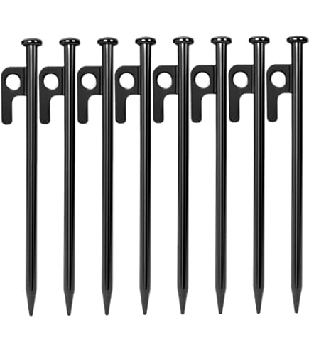 6 Pezzi Picchetti Tenda, 25 cm di Lunghezza Picchetti Campeggio Resistente Alle Intemperie Picchetti Tenda con Anelli Luminosi Corde Riflettenti per Campeggio Attività All'aperto Escursionismo