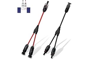 ANBOO 1 Cable Panneau Solaire, Câble Solaire 6 Mm2, Connecteur MC4(1 À 2 Branches), Y Connecteurs Câble, Panneaux Solaires, Rouge Et Noir, Cable Mc4, Panneau Solaire Ecoflow