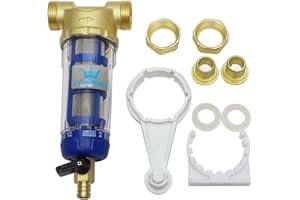 TOPWAY Préfiltre à eau Lavable et réutilisable Sédiment Filtre à eau Robinet Purificateur d'eau Osmose Préfiltre Acier inoxydable 60 microns 150202