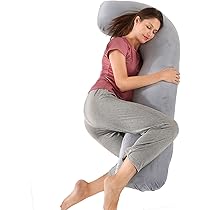 Cuscino Gravidanza Otauoaea A Forma Di J - Per Dormire E Allattamento | Con Federa In Velluto Lavabile 145x70cm