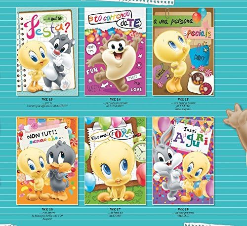 Set of 6 Birthday many Greeting Cards WB Looney Toones