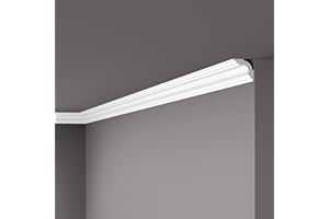 PROVISTON NOËL & MARQUET | Barre de stuc | Nomastyl Plus A3 | NMC | Polystyrène | 30 x 30 x 2000 mm | Blanc | Léger et stable | Qualité supérieure | Montage rapide | Barre de plafond | 20 m