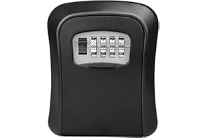 FARMIGOOD Key Safe Wall Mounted, Key Lock Box Outdoor Indoor with 4 Digit Combination Heavy Duty Waterproof Key Cabinet Combination Key Safe Lock Box for Home Office Parents Spare School Garage (Black)