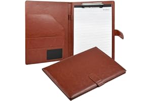 CAREDGO Cartella Portadocumenti A4 in Pelle Cartellina Portadocumenti in Pelle Portadocumenti A4 Pelle Cartella Portablocco Pelle per Scuola Ufficio Industria con Foglietti Adesivi, 32*24.5CM（Marrone）