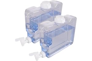 VIDETOL 3L Fridge Water Dispenser with Tap, 2 Pack Reusable PETG Plastic Drink Dispenser, Desktop Water Dispensers for Office, Beaches, Camping and Home