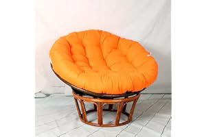 HOVOTO Papasan Chair Cushion, Outdoor Cloth Swing Rattan Chair Cushion, Egg Nest Chair Pad, Rattan Swivel Chair Cushion, Overstuffed Round Padded, Seat Cushion， Orange color， 60 * 60cm