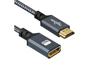 Twozoh Câble d'Extension HDMI Mâle vers Femelle en Nylon Tressé - Adaptateur 2.0 Compatible 4K à 60 Hz 3D HDR (1M)