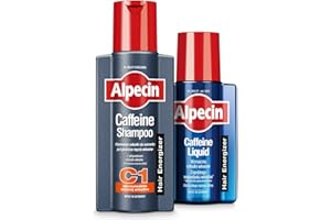 ‎ALPECIN Alpecin Caffeine Shampoo C1 i Liquid | Naturalny wzrost włosów dla mężczyzn | Energizer do mocnych włosów | Pielęgnacja włosów dla mężczyzn Made in Germany | Zestaw 250ml szamponu i 200ml płynu