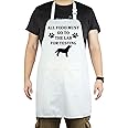 CENWA All Food Must Go To Lab For Testing Apron Labrador Retriever Gift Adjustable Cooking Apron For Animal Dog Lovers