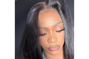 BEEOS 2x6 SKINLIKE Real HD Lace Closure Only, Pre-plucked Straight Human Hair Closure 0.10mm Ultra-thin Invisible Lace Closure Single Knot 16 Inch