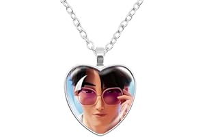 BCFSITNBH KPops Demon Hunters Necklace Huntrix Rumi Saja Boys Derpy Tiger K-pop Demon Hunters Merch Heart Pendant Necklace Accessories for Fans, Women, Girls
