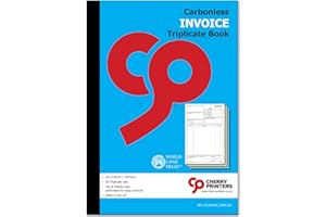 CHERRY PRINTERS Cherry Carbonless NCR Invoice Book | Triplicate Book | A4 | 50 Sets | Perfect for The self-Employed, Small and Larger Businesses |
