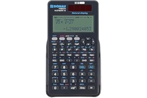 Calculatrice technico-Scientifique Donau Tech/Solaire et à Piles/Affichage Naturel / 417 Fonctions/Graphite/Étui de Protection pour Calculatrice/Étui Coulissant