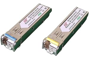BAUDCOM Modulo SFP 1G Bidi singola fibra ricetrasmettitore SMF LC connessione fino a 20km per interruttori aperti per Cisco GLC-LH-SMD, Ubiquiti UniFi, Meraki MA-SFP-1GB-LX10, Fortinet, Mikrotik, TP-Link