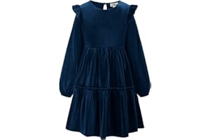 Danna Belle Mädchen Kleid Weihnachtskleid 6-12 Jahre Kinder Prinzessin Samt Festlich Kleid Winterkleid Cocktailkleid Freizeitkleid Langarm Party