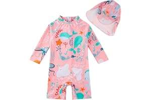 upandfast Baby Badeanzug mit Knöpfen UV Schutz Badebekleidung Für Baby Mädchen